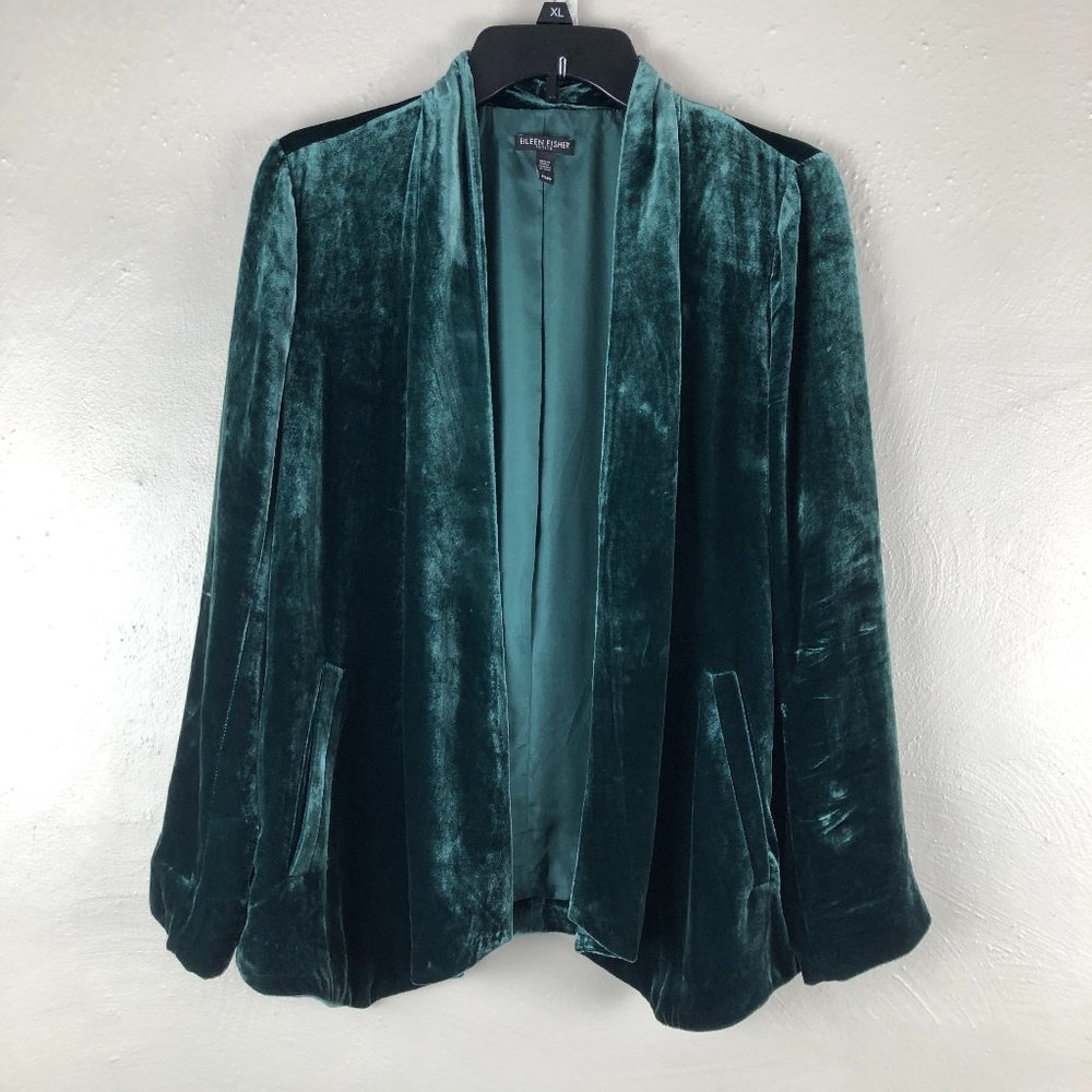 Eileen Fisher Petite Open Velvet Angled Jacket